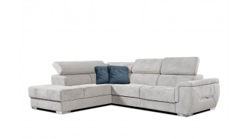 Canapé d'angle gauche avec appuis-tête réglables 5 places KELTE