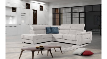 Canapé d'angle gauche avec appuis-tête réglables 5 places KELTE