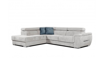 Canapé d'angle gauche avec appuis-tête réglables 5 places KELTE
