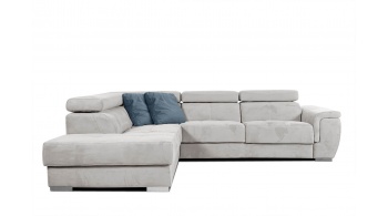 Canapé d'angle gauche avec appuis-tête réglables 5 places KELTE