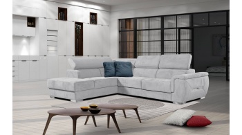 Canapé d'angle gauche avec appuis-tête réglables 5 places KELTE