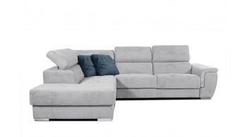 Canapé d'angle gauche avec appuis-tête réglables 5 places KELTE