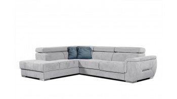 Canapé d'angle gauche avec appuis-tête réglables 5 places KELTE