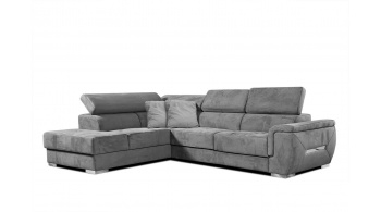 Canapé d'angle gauche avec appuis-tête réglables 5 places KELTE