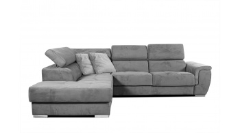 Canapé d'angle gauche avec appuis-tête réglables 5 places KELTE