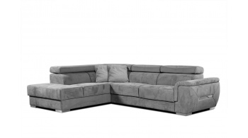 Canapé d'angle gauche avec appuis-tête réglables 5 places KELTE