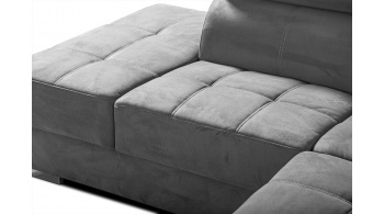 Canapé d'angle gauche avec appuis-tête réglables 5 places KELTE