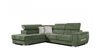 Canapé d'angle gauche avec appuis-tête réglables 5 places KELTE
