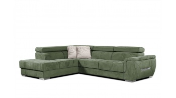 Canapé d'angle gauche avec appuis-tête réglables 5 places KELTE