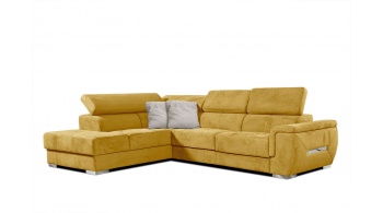 Canapé d'angle gauche avec appuis-tête réglables 5 places KELTE