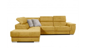 Canapé d'angle gauche avec appuis-tête réglables 5 places KELTE