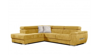 Canapé d'angle gauche avec appuis-tête réglables 5 places KELTE