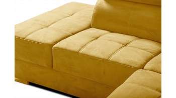 Canapé d'angle gauche avec appuis-tête réglables 5 places KELTE