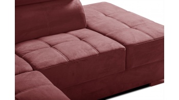 Canapé d'angle droit avec appuis-tête réglables 5 places KELTE