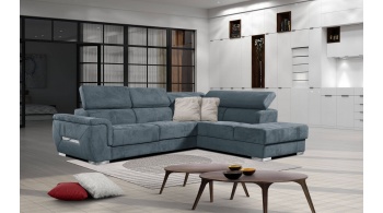 Canapé d'angle droit avec appuis-tête réglables 5 places KELTE