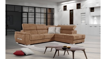 Canapé d'angle droit avec appuis-tête réglables 5 places KELTE