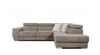 Canapé d'angle droit avec appuis-tête réglables 5 places KELTE