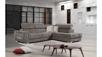 Canapé d'angle droit avec appuis-tête réglables 5 places KELTE