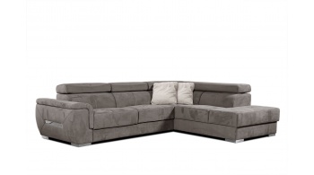 Canapé d'angle droit avec appuis-tête réglables 5 places KELTE