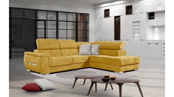 Canapé d'angle droit avec appuis-tête réglables 5 places KELTE