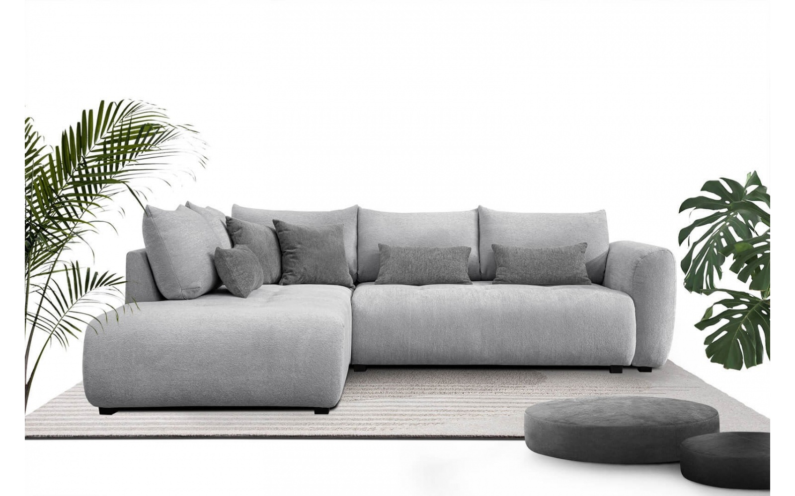 Canapé d'angle gauche convertible 5 places SORENO