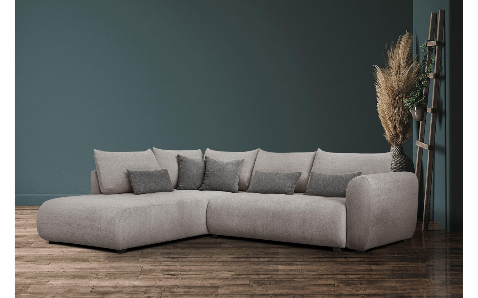 Canapé d'angle gauche convertible 5 places SORENO