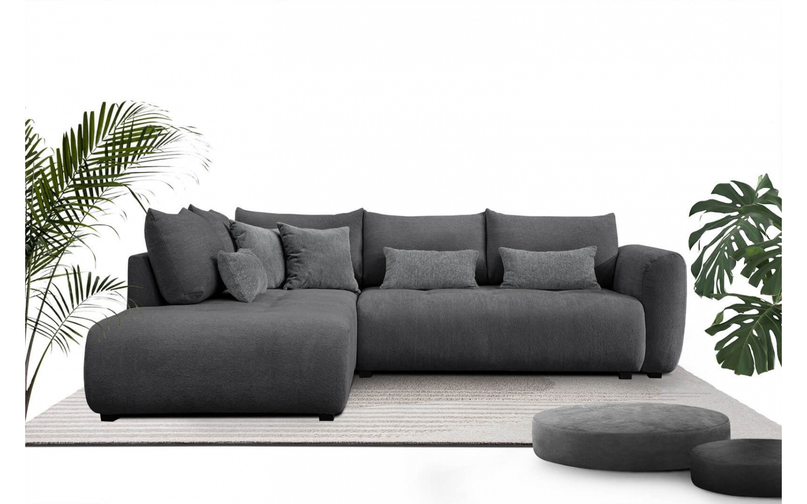 Canapé d'angle gauche convertible 5 places SORENO