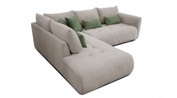 Canapé d'angle gauche convertible 5 places SORENO