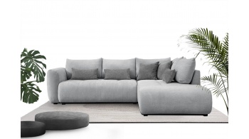 Canapé d'angle droit convertible 5 places SORENO
