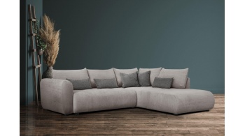 Canapé d'angle droit convertible 5 places SORENO