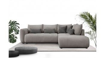 Canapé d'angle droit convertible 5 places SORENO