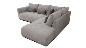 Canapé d'angle droit convertible 5 places SORENO