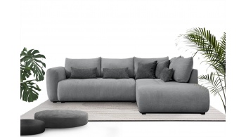 Canapé d'angle droit convertible 5 places SORENO