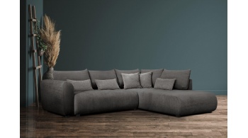 Canapé d'angle droit convertible 5 places SORENO