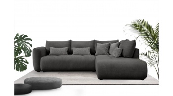 Canapé d'angle droit convertible 5 places SORENO