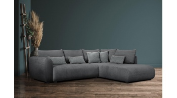 Canapé d'angle droit convertible 5 places SORENO