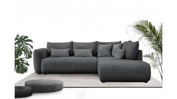 Canapé d'angle droit convertible 5 places SORENO