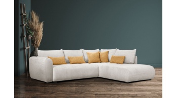 Canapé d'angle droit convertible 5 places SORENO