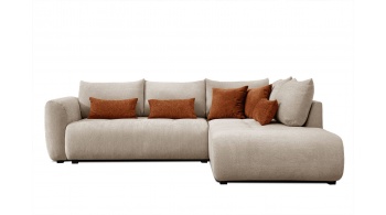 Canapé d'angle droit convertible 5 places SORENO