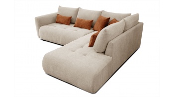 Canapé d'angle droit convertible 5 places SORENO