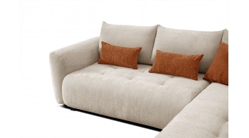 Canapé d'angle droit convertible 5 places SORENO