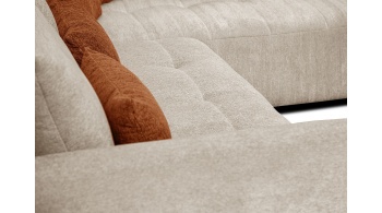 Canapé d'angle droit convertible 5 places SORENO