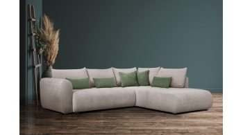 Canapé d'angle droit convertible 5 places SORENO