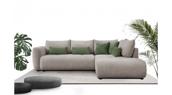 Canapé d'angle droit convertible 5 places SORENO
