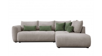 Canapé d'angle droit convertible 5 places SORENO