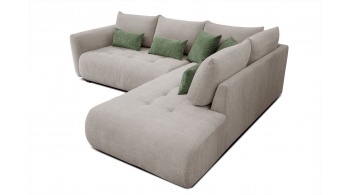 Canapé d'angle droit convertible 5 places SORENO