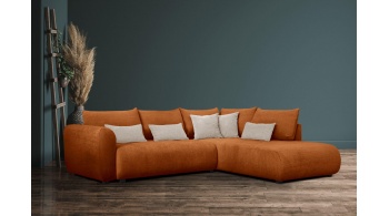 Canapé d'angle droit convertible 5 places SORENO