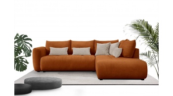 Canapé d'angle droit convertible 5 places SORENO