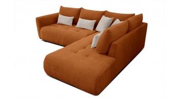 Canapé d'angle droit convertible 5 places SORENO