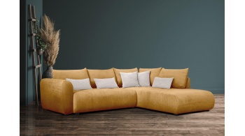 Canapé d'angle droit convertible 5 places SORENO